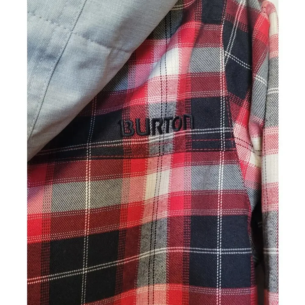 Burton Boys Large Uproar Red Plaid Snowboard Jacket